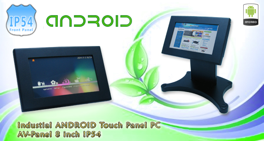 Industial ANDROID Touch Panel PC AV-Panel 8 inch IP54 Przmysłowy Panel PC Andoid AV-Panel 8 WiFI Norma odporności IP54 Przemysłowy komputer panelowy Ekran rezystancyjny 4 wire resistive wyświetlacz 8 cali mobilator.pl New Portable Devices Windows  ANDRIOD PANEL PC KOMPUTER ANDROID 