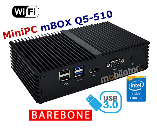 Fanless Computer Industrial MiniPC mBOX Q5-510-30G6