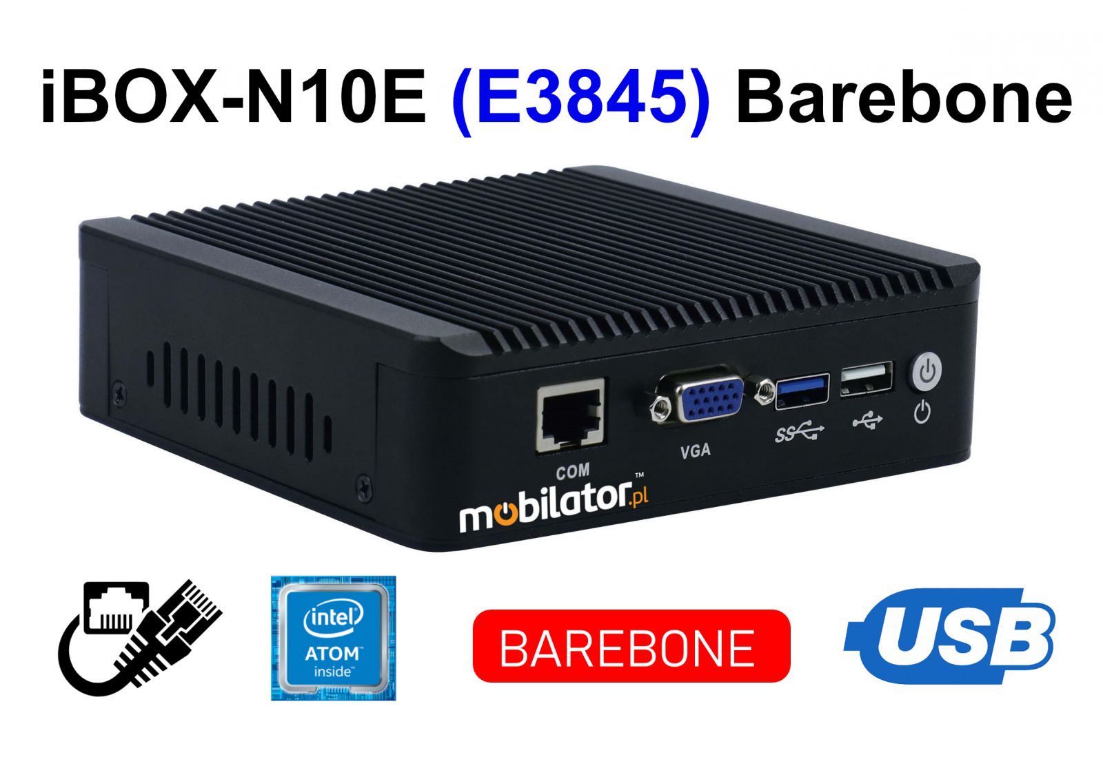 iBOX-N10E (E3845) - Cheap Industrial computer with VGA port and 4x LAN RJ45