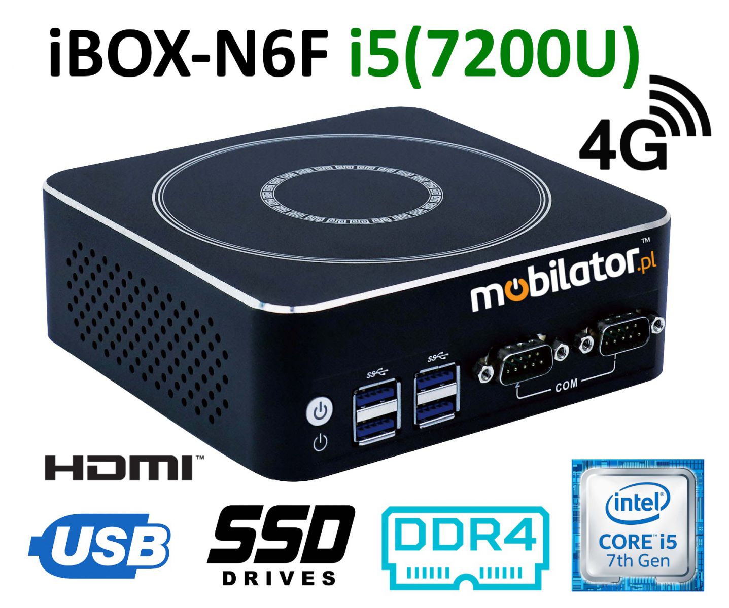 iBOX-N6F - Industrial warehouse computer with two RJ45 LAN cards