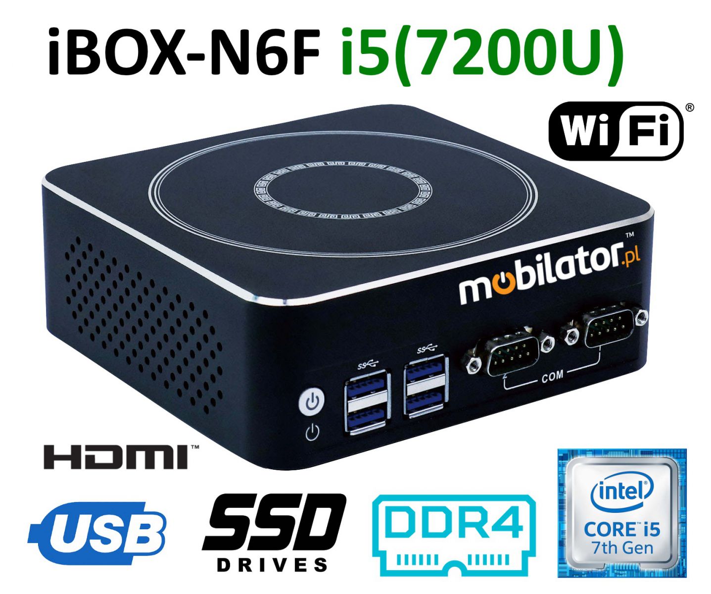 iBOX-N6F - Industrial warehouse computer with two RJ45 LAN cards