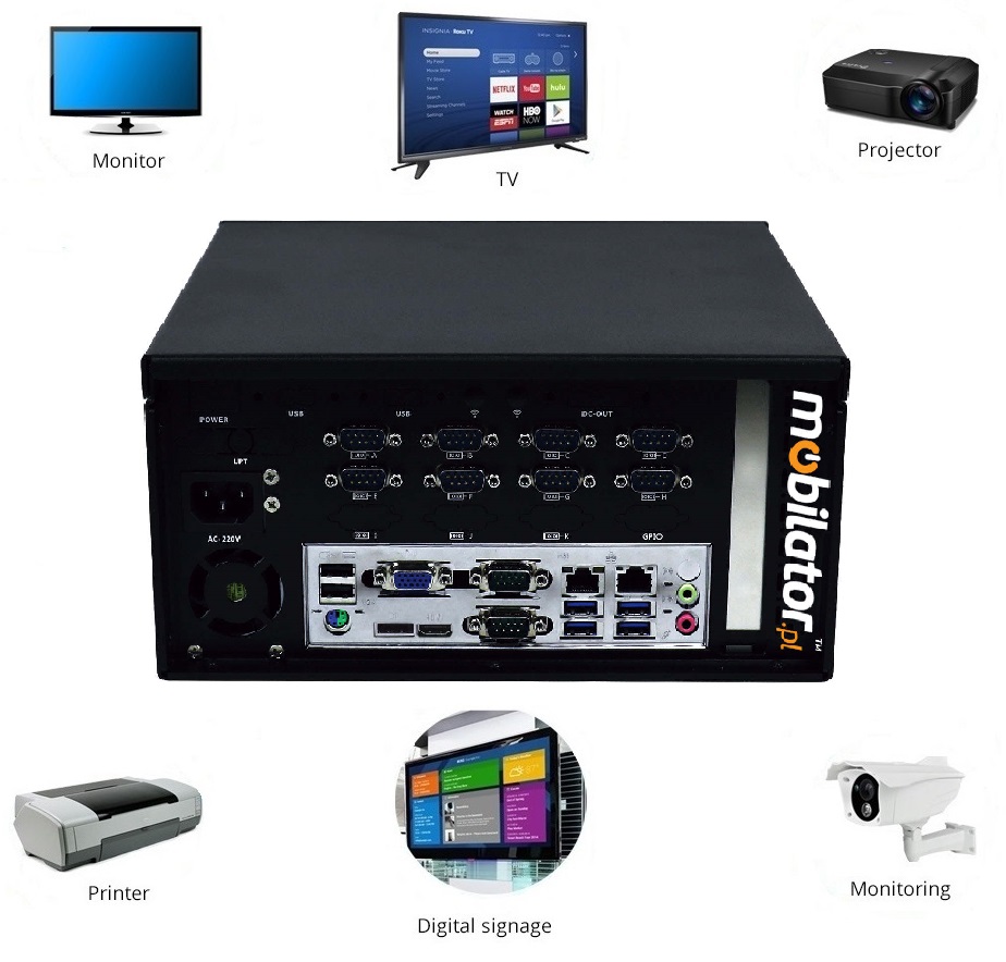 iBOX-ZPC X4 Komputer przemysłowy  dla zastosowań magazynowych z modułem WiFi 6x COM