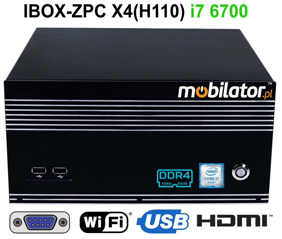 iBOX-ZPC X4 Komputer przemysłowy  dla zastosowań magazynowych z modułem WiFi 6x COM