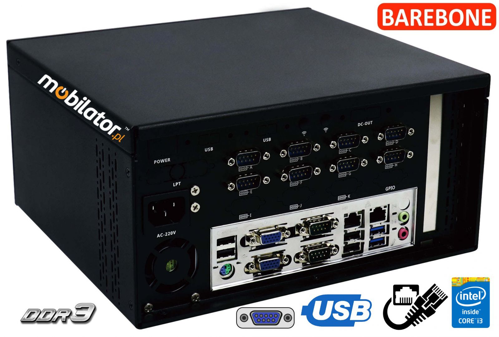 iBOX-ZPC X4 Industrial computer for warehouse applications with WiFi module 6x COM