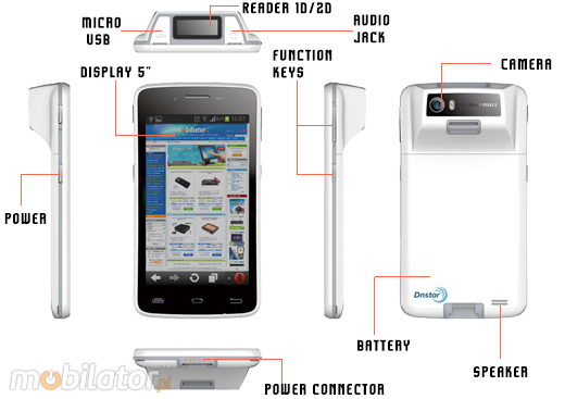Kolektor przemysłowy SMARTPEAK ME2SP-1D Android RUGGED DATA COLLECTOR ME2SP 1 d  barcode scanner  czytnik kodow kreskowych 1d 2d