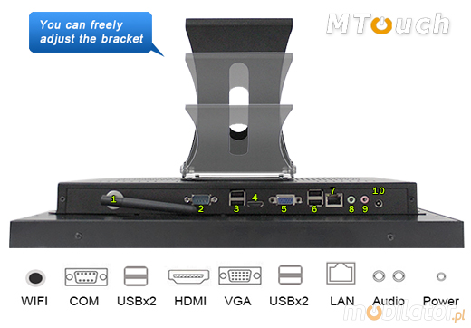 MTouch Industrial Przemysłowy PanelPC MobiBOX 15 - i3  Komputer panelowy Panel PC  Przemysłowy komputer panelowy Ekran rezystancyjny 5 wire resistive wyświetlacz 15 cali mobilator.pl New Portable Devices Windows RS-232 COM VGA HDMI Intel Core i3 i5 i7