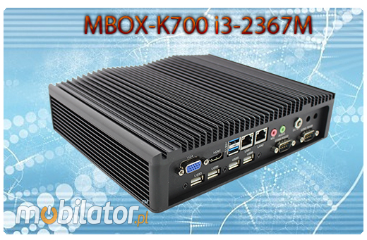 MiniPC Przemysłowy Fanless MBOX-K700 i3-2367M(V41)