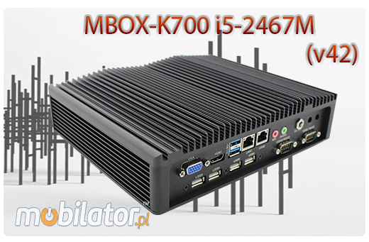 MiniPC Przemysłowy Fanless MBOX-K700 i5-2467M(V42)