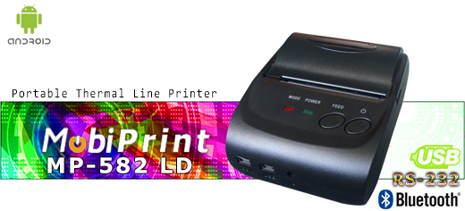 MobiPrint  MP-582LD Drukarka termiczna mini drukarka logo mechanizm Interfejs USB Bluetooth RS232 Mobilna Drukarka mobilator.pl windows android  New Portable Devices
