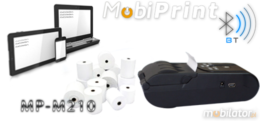 MobiPrint MP-M210 Drukarka termiczna Thermal Line  mini drukarka kodów mechanizm FUJITSU Interfejs  Bluetooth USB Mobilna Drukarka mobilator.pl windows android  New Portable Devices małe drukarki paragonów ios mała drukarka przenośna portable drukarka kodów