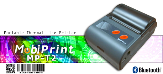 MobiPrint MP-T2 Drukarka termiczna mini drukarka kodów  Interfejs  Bluetooth  Mobilna Drukarka mobilator.pl windows android  New Portable Devices