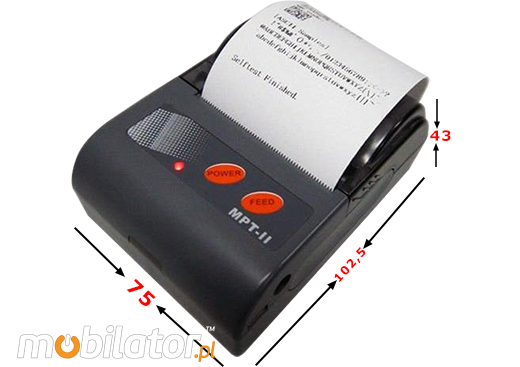 MobiPrint MP-T2 Drukarka termiczna mini drukarka kodów  Interfejs  Bluetooth  Mobilna Drukarka mobilator.pl windows android  New Portable Devices