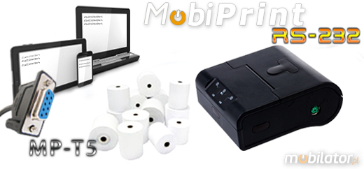 MobiPrint MP-T5 Portable Dot Matrix Printer Mobile Printer Mini Mobile Bluetooth Receipt Printer mechanizm epson Interface IrDA Bluetooth RS232 Mobilna Drukarka mobilator.pl windows android  New Portable Devices Mała Przenośna Portable