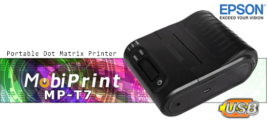 MobiPrint MP-T7 Drukarka igłowa DOTMATRIX mini drukarka kodów mechanizm epson Interfejs  Bluetooth USB Mobilna Drukarka mobilator.pl windows android  New Portable Devices małe drukarki paragonów