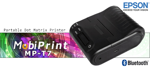 MobiPrint MP-T7 Drukarka igłowa DOTMATRIX mini drukarka kodów mechanizm epson Interfejs  Bluetooth USB Mobilna Drukarka mobilator.pl windows android  New Portable Devices małe drukarki paragonów