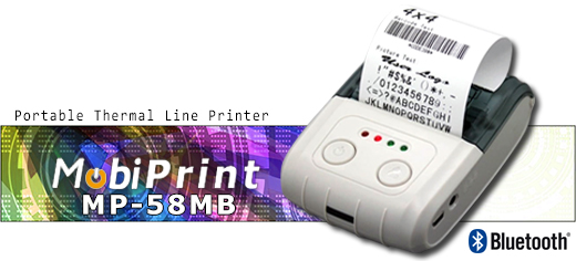 MobiPrint MP-58MB Mobile Printer Drukarka termiczna mini drukarka kodów mechanizm epson Interfejs USB Bluetooth RS232 Mobilna Drukarka mobilator.pl windows android ios  New Portable Devices