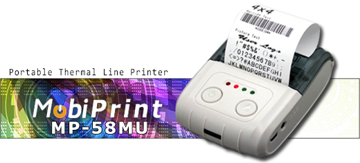 MobiPrint MP-58MB Mobile Printer Drukarka termiczna mini drukarka kodów mechanizm epson Interfejs USB Bluetooth RS232 Mobilna Drukarka mobilator.pl windows android ios  New Portable Devices