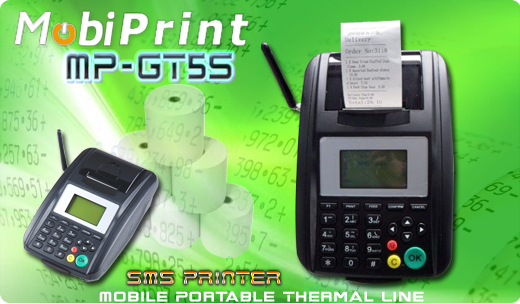 MobiPrint MP-GT5S Drukarka termiczna mini drukarka SMS kodów GSM GPRS SIM   Interfejs USB Mobilna Drukarka mobilator.pl windows android  New Portable Devices GSM Printer SMS