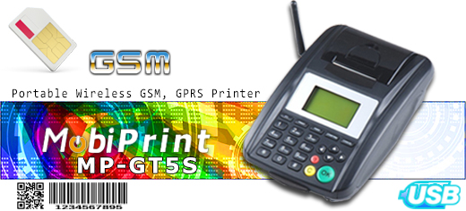 MobiPrint MP-GT5S Drukarka termiczna mini drukarka SMS kodów GSM GPRS SIM   Interfejs USB Mobilna Drukarka mobilator.pl windows android  New Portable Devices GSM Printer SMS