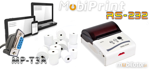 MobiPrint MP-T3A Drukarka termiczna mini drukarka kodów mechanizm epson Interfejs IrDA Bluetooth RS232 Mobilna Drukarka mobilator.pl windows android  New Portable Devices