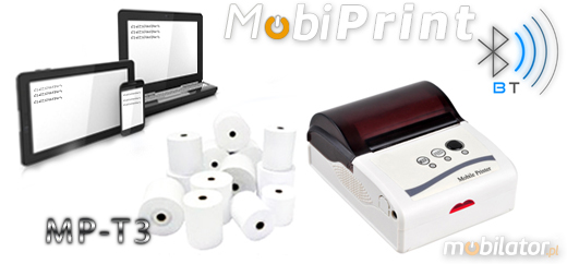 MobiPrint MP-T3A Drukarka termiczna mini drukarka kodów mechanizm epson Interfejs IrDA Bluetooth RS232 Mobilna Drukarka mobilator.pl windows android  New Portable Devices