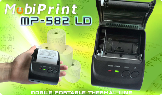 MobiPrint  MP-582LD Drukarka termiczna mini drukarka logo mechanizm Interfejs USB Bluetooth RS232 Mobilna Drukarka mobilator.pl windows android  New Portable Devices