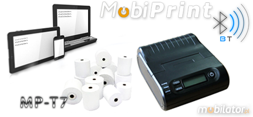 MobiPrint MP-T7 Drukarka igłowa DOTMATRIX mini drukarka kodów mechanizm epson Interfejs  Bluetooth USB Mobilna Drukarka mobilator.pl windows android  New Portable Devices małe drukarki paragonów