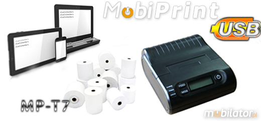 MobiPrint MP-T7 Drukarka igłowa DOTMATRIX mini drukarka kodów mechanizm epson Interfejs  Bluetooth USB Mobilna Drukarka mobilator.pl windows android  New Portable Devices małe drukarki paragonów