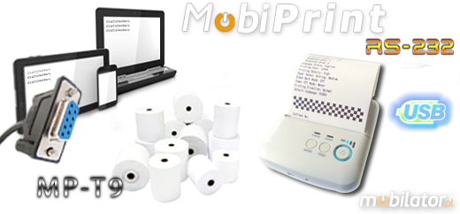MobiPrint MP-T7 Drukarka termiczna Thermal Line  mini drukarka kodów mechanizm FUJITSU Interfejs  Bluetooth USB Mobilna Drukarka mobilator.pl windows android  New Portable Devices małe drukarki paragonów ios mała drukarka przenośna portable drukarka kodów