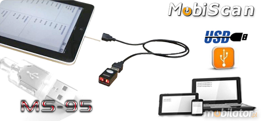 MobiScan  MS95 USB MOBISCAN MS-95 Scanner 1D Handy MobiSCAN Compatibile Windows IOS mobilator.pl New Portable Devices Mobile Barcode Scanner MINI