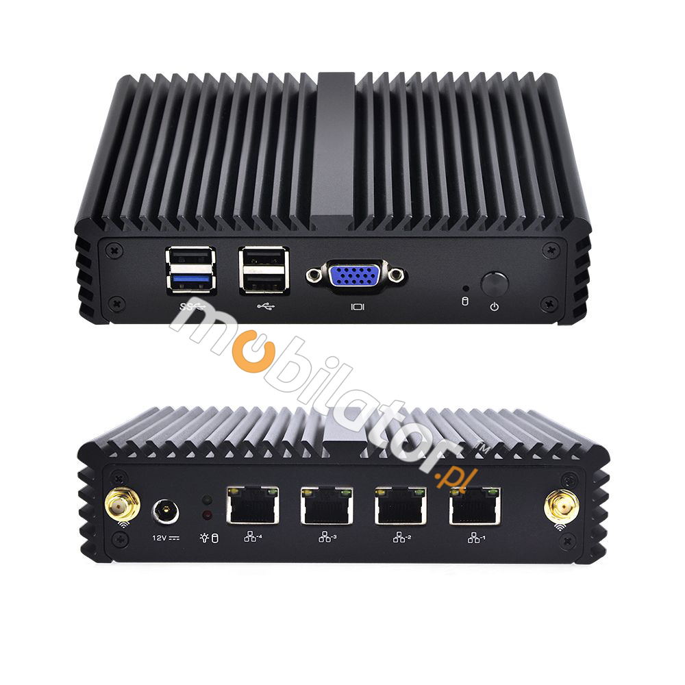 Mini Komputer Przemysłowy Bezwentylatorowy MiniPC mBOX Q190G4N HDD WiFi