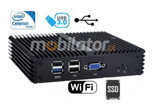 Wzmocniony Komputer Przemysłowy Fanless MiniPC mBOX Q190G4N SSD WiFi