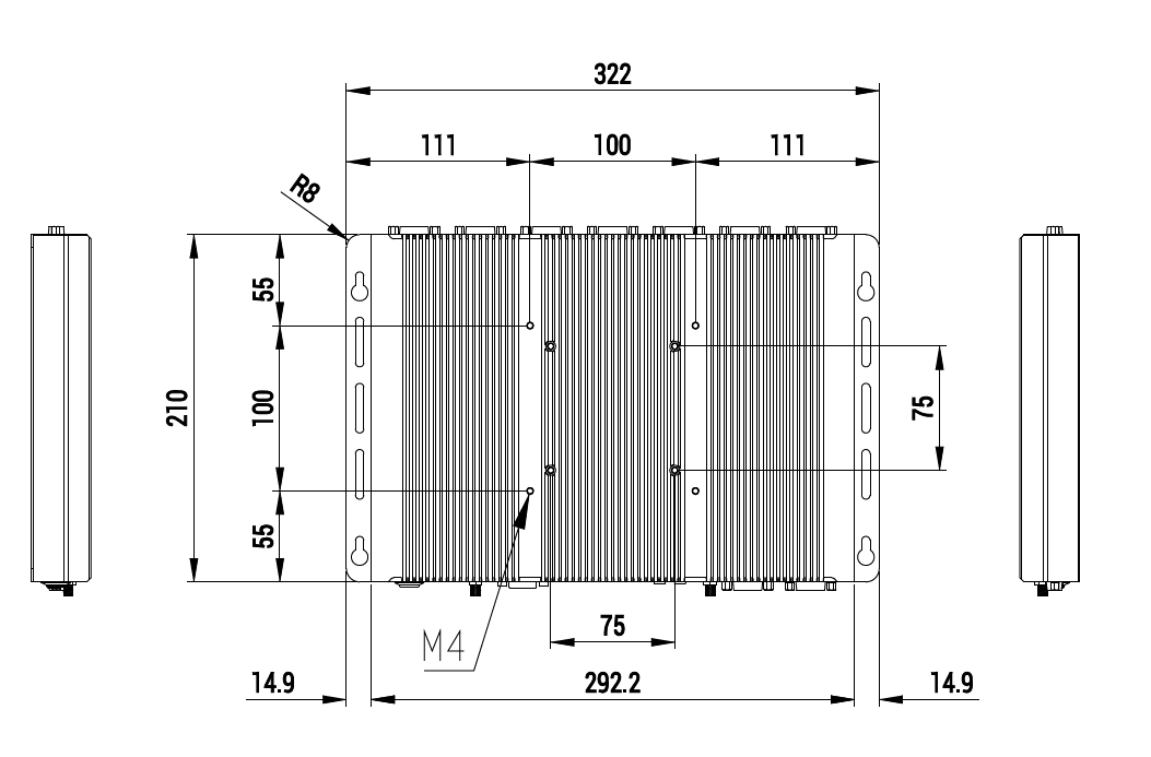 Minimaker BBPC-K04 (i5-6200U) - Przemysłowy wzmocniony mały komputer - Procesor Inter Core i5, 2x LAN RJ45 oraz 6x COM RS232
