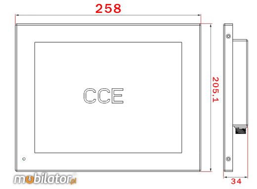 Industial Touch Monitor CCETM10-IP65 Przemysłowy Monitor Panelowy  Norma odporności IP65 Monitor dotykowy Ekran rezystancyjny 5 wire resistive wyświetlacz 10 cali LED mobilator.pl New Portable Devices VGA USB