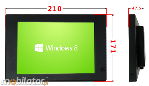 Industial Touch Monitor CCETM8-IP65 Przemysłowy Monitor Panelowy  Norma odporności IP65 Monitor dotykowy Ekran rezystancyjny 5 wire resistive wyświetlacz 8 cali LED mobilator.pl New Portable Devices VGA USB