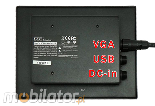 Industial Touch Monitor CCETM8-IP65 Przemysłowy Monitor Panelowy  Norma odporności IP65 Monitor dotykowy Ekran rezystancyjny 5 wire resistive wyświetlacz 8 cali LED mobilator.pl New Portable Devices VGA USB