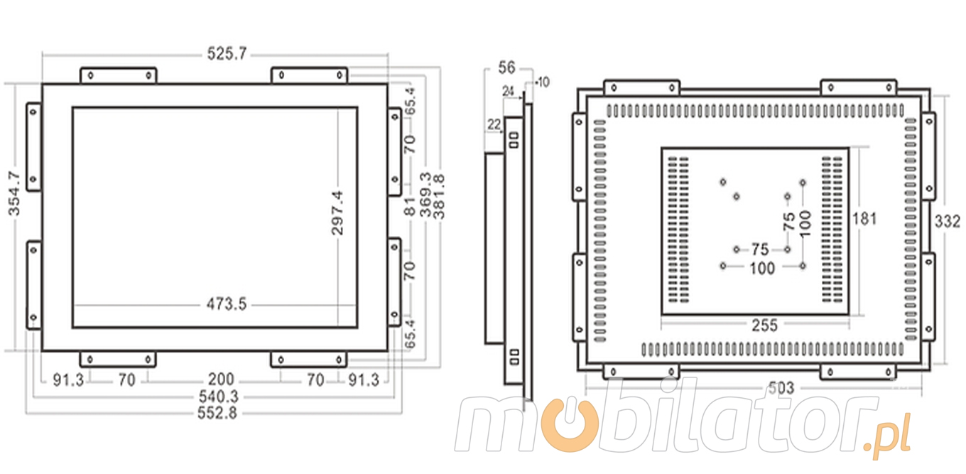  Monitor dotykowy PC  Ekran pojemnościowy capacitive wyświetlacz 22 cali LED mobilator.pl New Portable Devices VGA HDMI