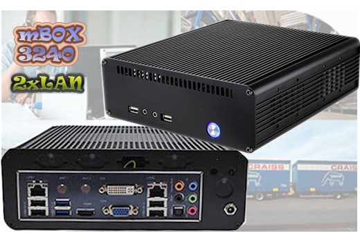 Przemysłowy MiniPC mBOX-3240 2LAN