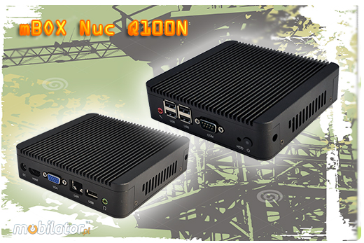 Przemysłowy Fanless MiniPC  MBOX Nuc Q100N