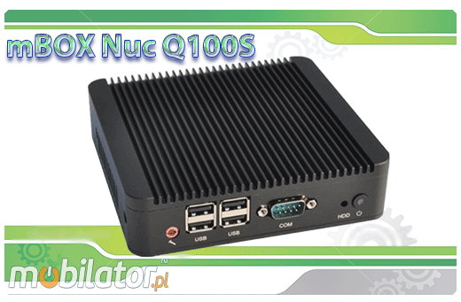 Przemysłowy Fanless MiniPC  MBOX Nuc Q100S
