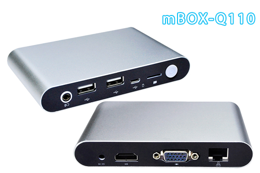 Komputer Przemysłowy Fanless MiniPC mBOX-Q110 Z3735F