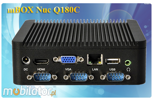 Przemysłowy Fanless MiniPC  MBOX Nuc Q180C