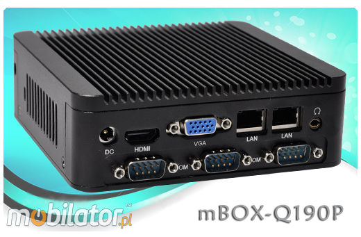 Computer Industrial Fanless MiniPC mBOX Nuc Q190P