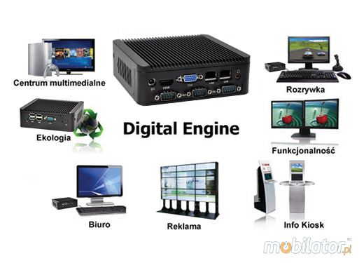 Computer Industrial Fanless MiniPC mBOX Nuc Q190P