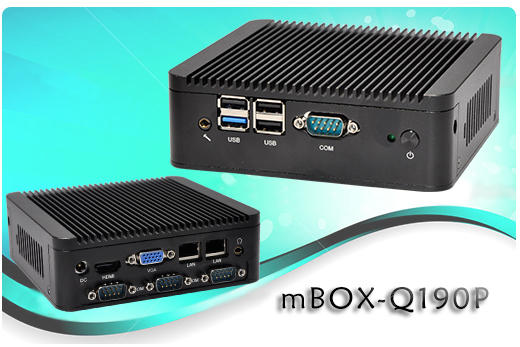 Computer Industrial Fanless MiniPC mBOX Nuc Q190P