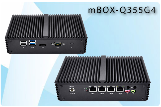 Komputer Przemysłowy Fanless MiniPC mBOX Nuc Q355G4