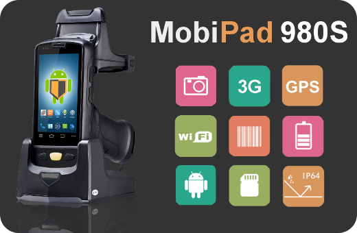 mobipad data collector 980s rugged aparat wi-fi bluetooth scanner 1d 2d rfid