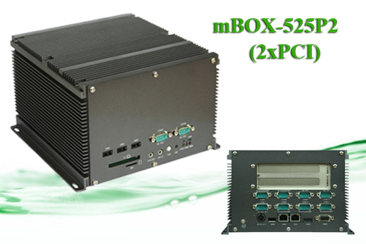 Fanless Industrial Computer MiniPC moBOX-525P2 (2xPCI)