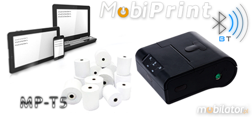 MobiPrint MP-T5 Portable Dot Matrix Printer Mobile Printer Mini Mobile Bluetooth Receipt Printer mechanizm epson Interface IrDA Bluetooth RS232 Mobilna Drukarka mobilator.pl windows android  New Portable Devices Mała Przenośna Portable