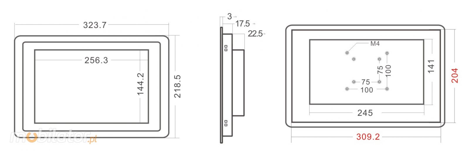 industrial panel pc durable resistant monitor lcd screen A64 Quad-core Cortex-A53 2G+8G Capacitive touch screen wifi IP65 for the front bezel mobilator poland